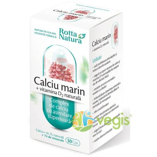 Calciu marin + vitamina d2 30cps