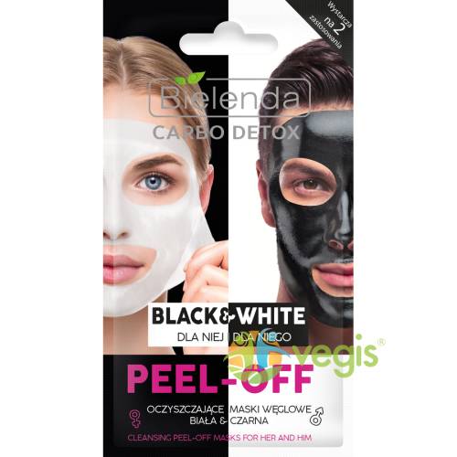 Carbo detox masca de curatare peel-off black & white pentru ea & el 2x6g