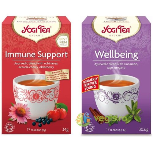 Ceai imunitate (immune support) ecologic/bio 17dz + ceai stare de bine (wellbeing) ecologic/bio 17dz