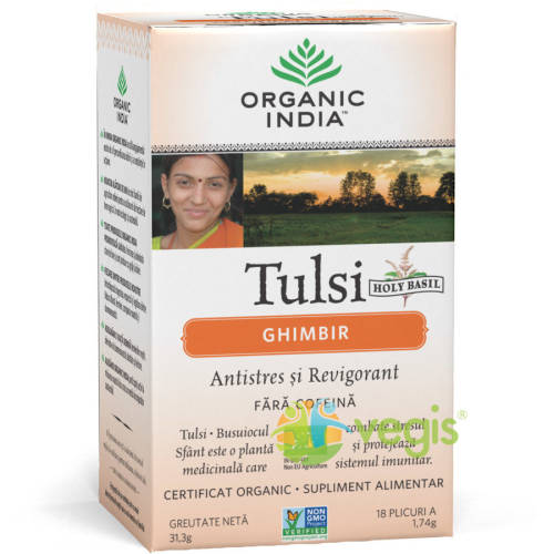Organic india Ceai tulsi cu ghimbir eco/bio 18pl