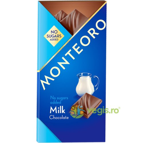 Ciocolata cu lapte fara zahar adaugat monteoro 90g