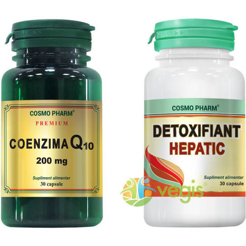 Coenzima q10 30cps premium + detoxifiant hepatic 30cps pachet 1+1