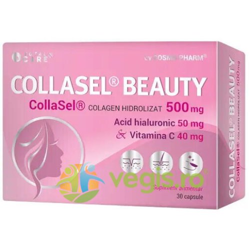 Collasel beauty colagen hidrolizat, acid hialuronic si vitamina c 30cps