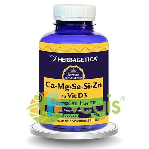 Complex forte (ca+mg+se+si+zn) cu vitamina d3 2000ui 120cps
