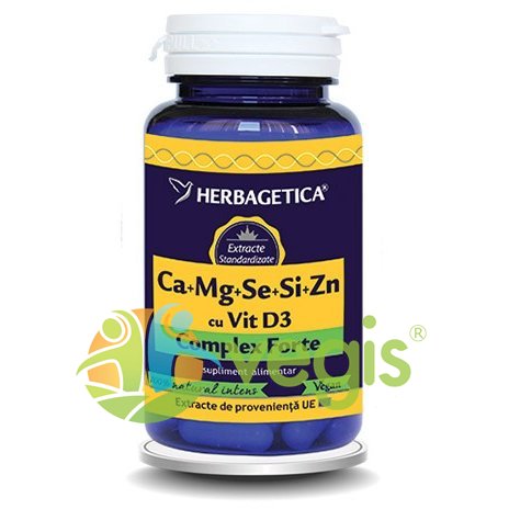 Complex forte (ca+mg+se+si+zn) cu vitamina d3 2000ui 60cps