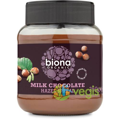 Crema de ciocolata cu lapte si alune ecologica/bio 350g