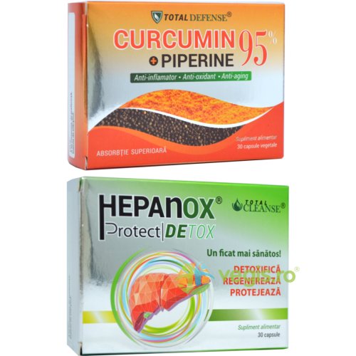 Curcumin + piperine 95% 30cps + hepanox protect detox 30cps