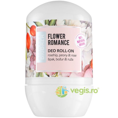 Deodorant natural pentru femei pe baza de plante cu trandafir si bujor flower romance 50ml