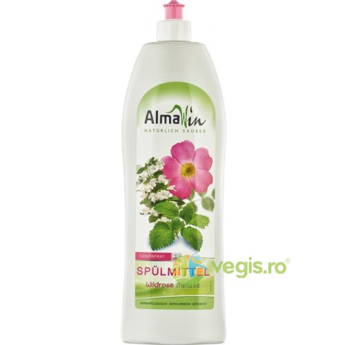 Detergent de vase cu trandafir salbatic si melissa ecologic/bio 1l
