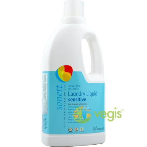 Detergent lichid pentru rufe albe si colorate sensitive eco/bio 2l sonett
