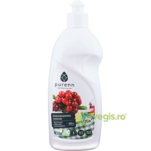 Detergent lichid pentru vase cu aloe vera si merisoare eco/bio 500ml