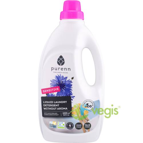 Detergent lichid sensitive pentru rufe fara parfum eco/bio 1l
