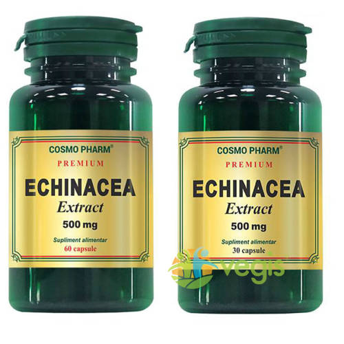 Echinacea extract 500mg premium pachet 60cps+30cps gratis