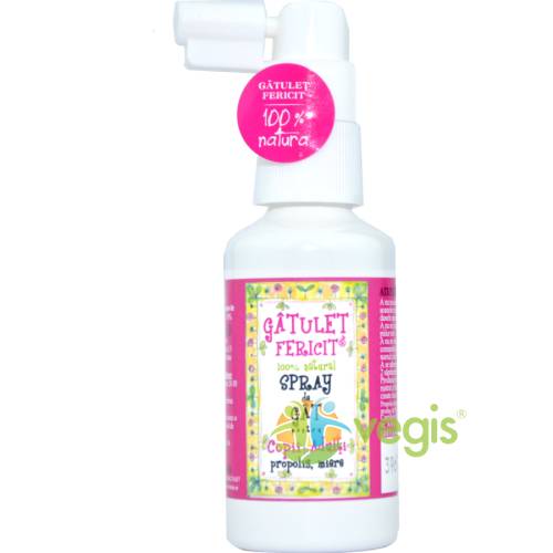 Gatulet fericit - spray de gat pentru copii si adulti cu miere si propolis 50ml