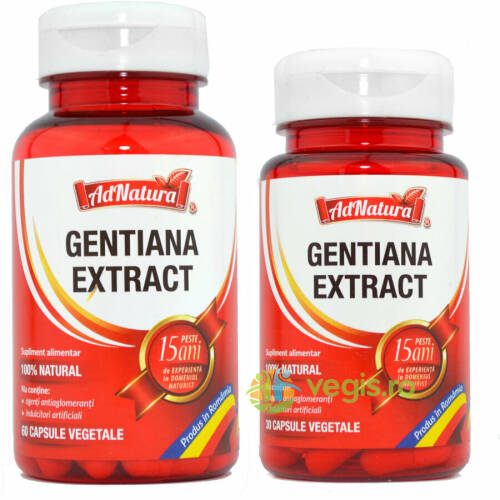 Gentiana extract 60cps + 30cps - pachet promo