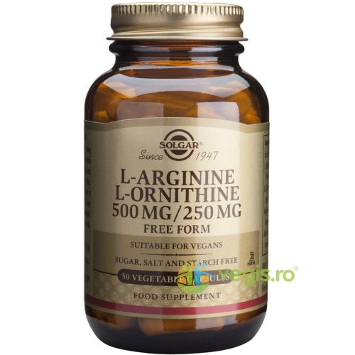 Solgar L-arginine l-ornithine 500/250mg 50cps vegetale -