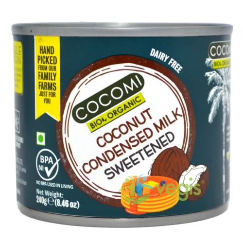 Lapte de cocos condensat indulcit ecologic/bio 240g