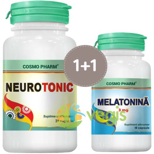 Neurotonic 30cps + melatonina 10cps pachet 1+1 gratis
