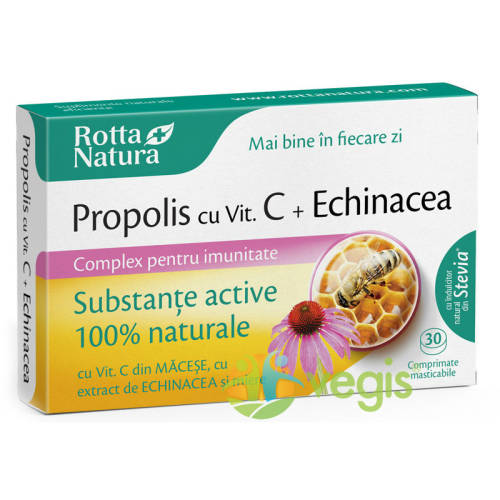 Propolis + vitamina c naturala cu extract de echinacea 30cpr