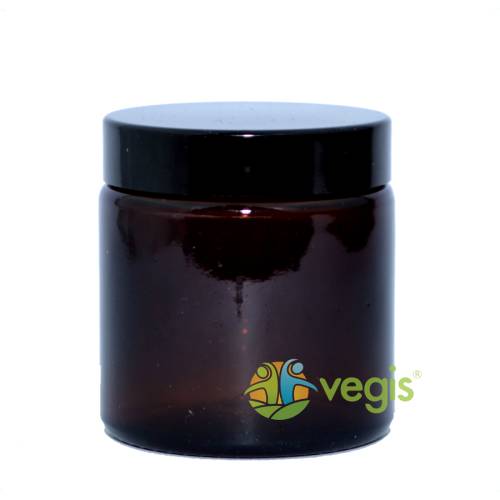 Mayam Recipient cosmetic (borcan) sticla ambra cu capac 120ml