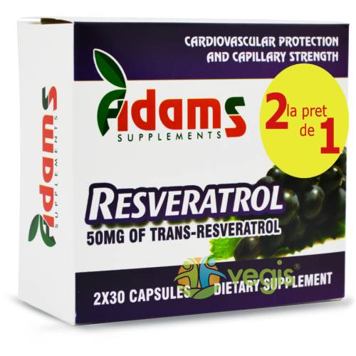 Resveratrol 50mg 30cps pachet 1+1 cadou