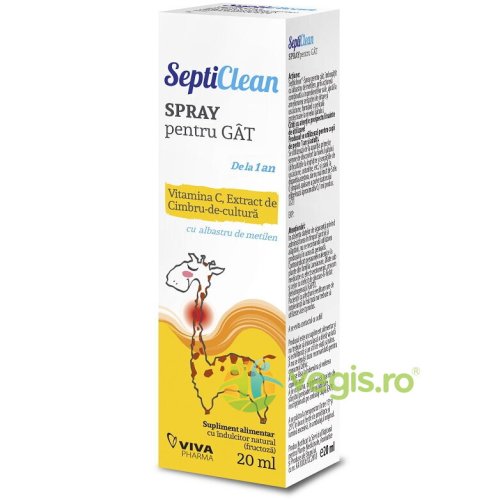 Septiclean spray pentru gat cu vitamina c 20ml