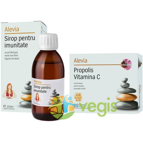 Sirop pentru imunitate 150ml + propolis vitamina c cu echinacea 20cpr masticabile pachet 1+1