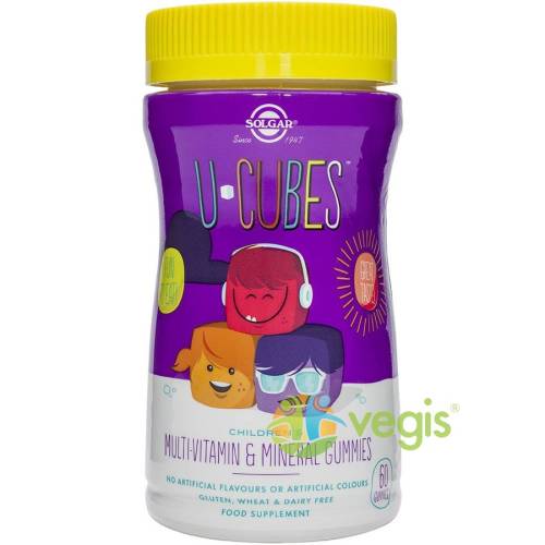 U-cubes multi-vitamine si minerale pentru copii 60 jeleuri