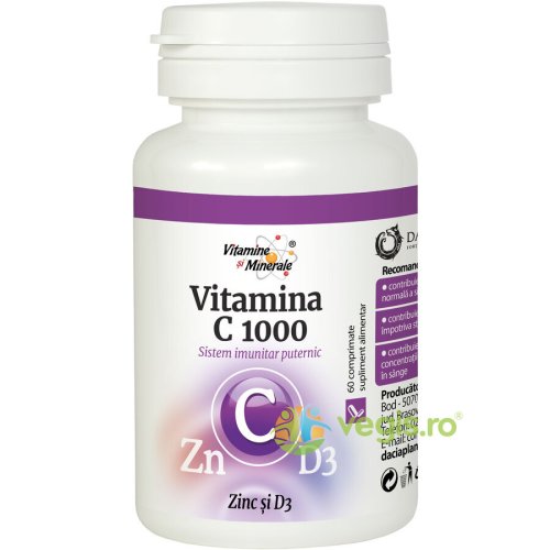 Vitamina c cu zinc si d3 60cpr