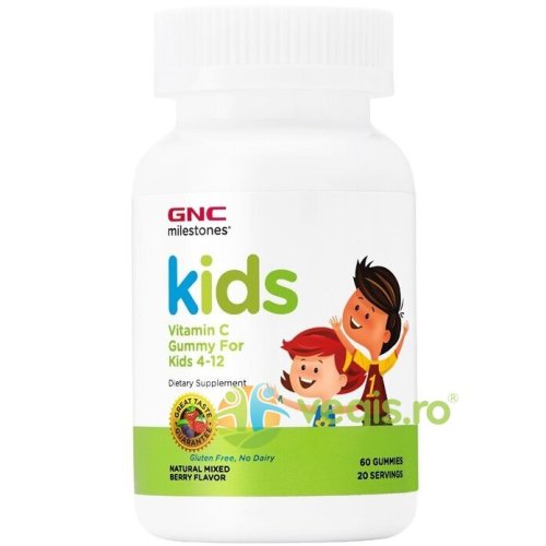 Vitamina c jeleuri pentru copii cu aroma de fructe de padure milestones 60buc
