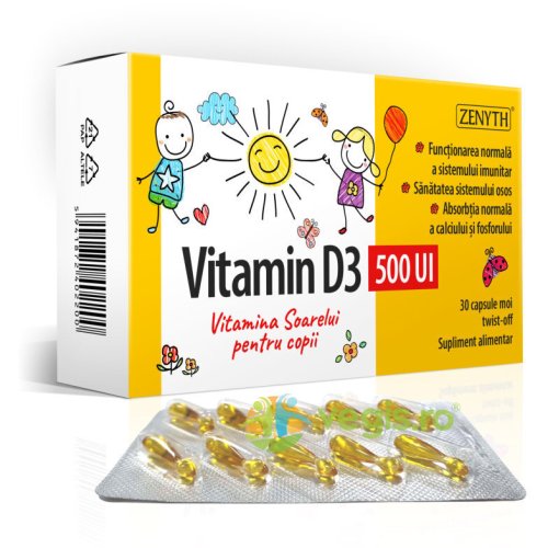 Vitamina d3 pentru copii 500ui 30cps