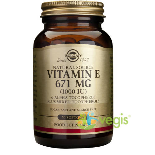 Solgar Vitamina e din surse naturale 671 mg (1000 ui) 50cps