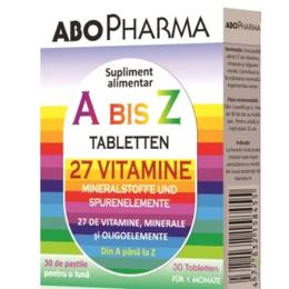 A-z 27 vitamine + minerale si oligoelemente abo pharma, 30 tablete