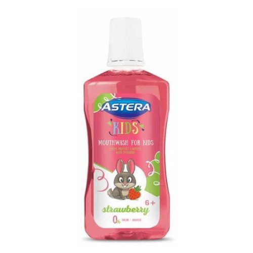 Apa de gura pentru copii cu aroma de capsuni - astera kids mouthwash for kids strawberry 6+, 300 ml