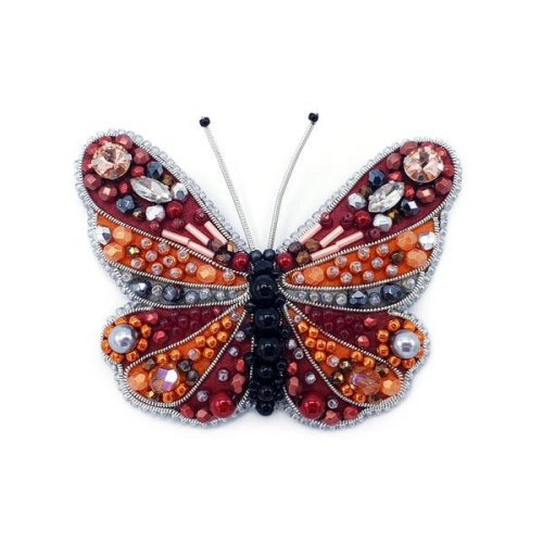 Brosa mare fluture multicolor, handmade, amiral, zia fashion
