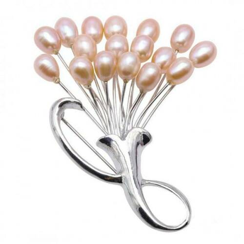 Brosa pandantiv buchet de flori cu perle naturale crem - cadouri si perle