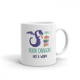 Cana personalizata i am a book dragon not a worm - adgift