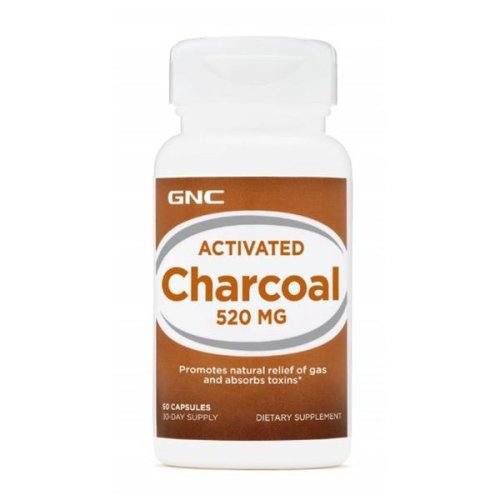 Carbune activ - gnc activated charcoal 520 mg, 60 capsule