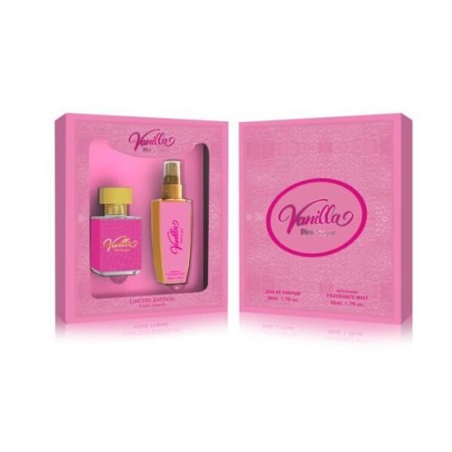 Caseta cadou pentru femei, vanilla pink sugar apa de parfum 50ml + spray corp 50ml