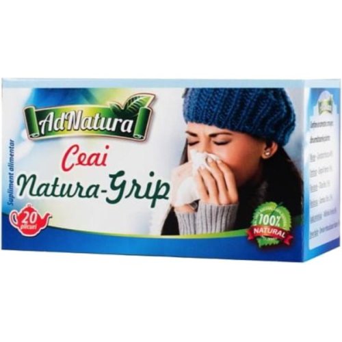Ceai raceala si gripa natura-grip adnatura, 20 plicuri