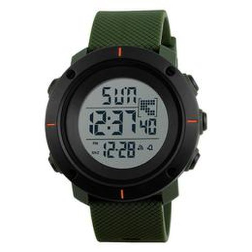 Ceas barbatesc skmei cs1089, curea silicon, digital watch, functie cronometru, alarma, model verde