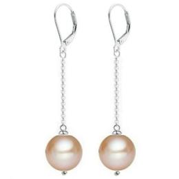 Cercei argint lungi cu perle naturale crem - cadouri si perle