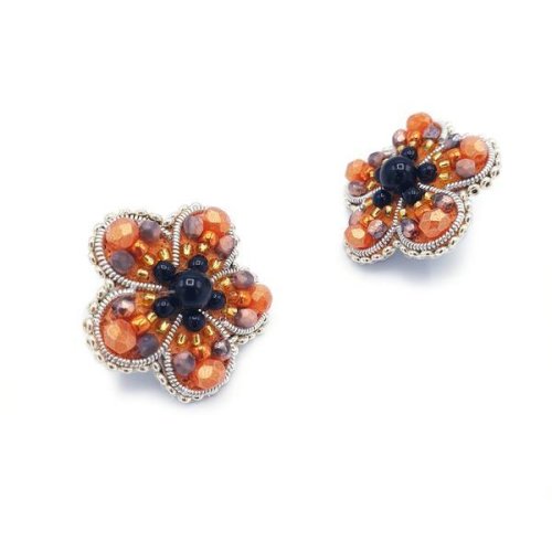 Cercei portocalii eleganti stil floare, julia, zia fashion