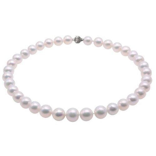 Colier kaskadda cu perle naturale edison, calitate premium aaa, perle rare gigant de 11,5 – 14,5 mm si aur alb de 14k