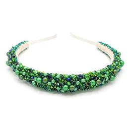 Coronita par verde smarald cu perle swarovski, emerald crown | zia fashion