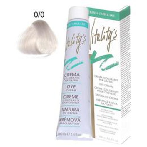 Crema coloranta permanenta baza neutra - vitality's linea capillare dye cream, 0/0 colorless base, 100ml