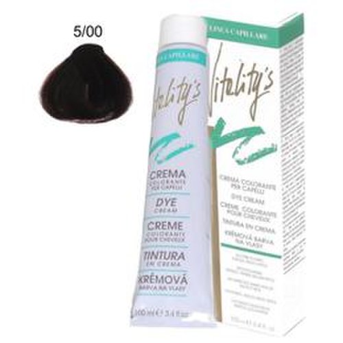 Crema coloranta permanenta - vitality's linea capillare dye cream, nuanta 5/00 deep light chestnut, 100ml