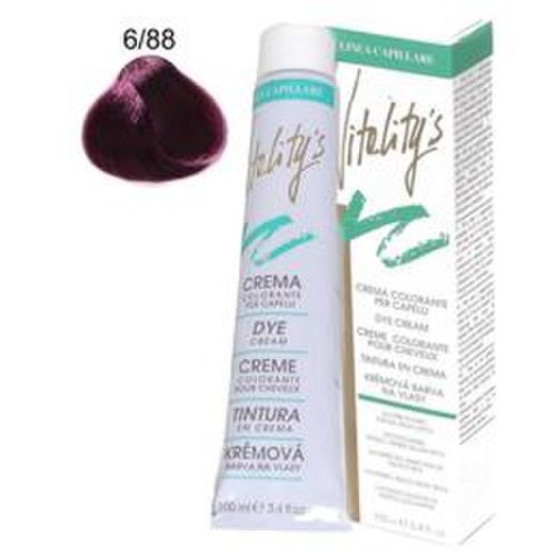 Crema coloranta permanenta - vitality's linea capillare dye cream, nuanta 6/88 violet, 100ml