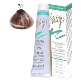 Crema coloranta permanenta - vitality's linea capillare dye cream, nuanta 7/1 blond chestnut, 100ml