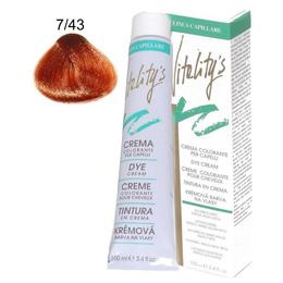 Crema coloranta permanenta - vitality's linea capillare dye cream, nuanta 7/43 golden copper blond, 100ml